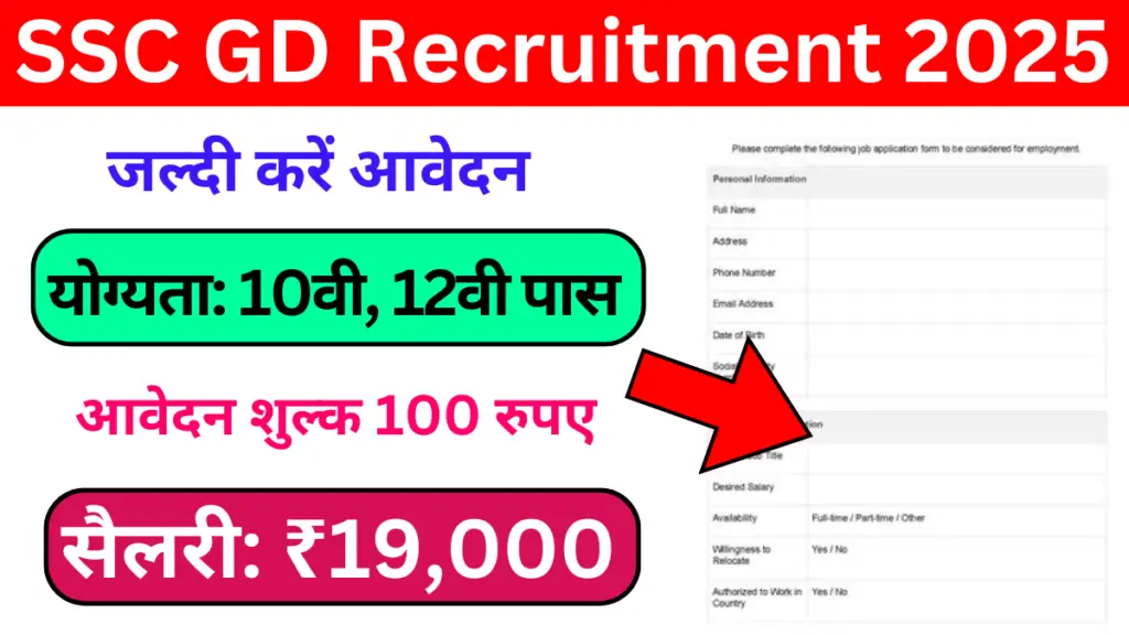 SSC GD Recruitment 2025